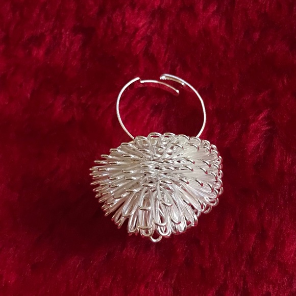 Handmade Silver Adjustable Flower Ring - Picture 8 of 11